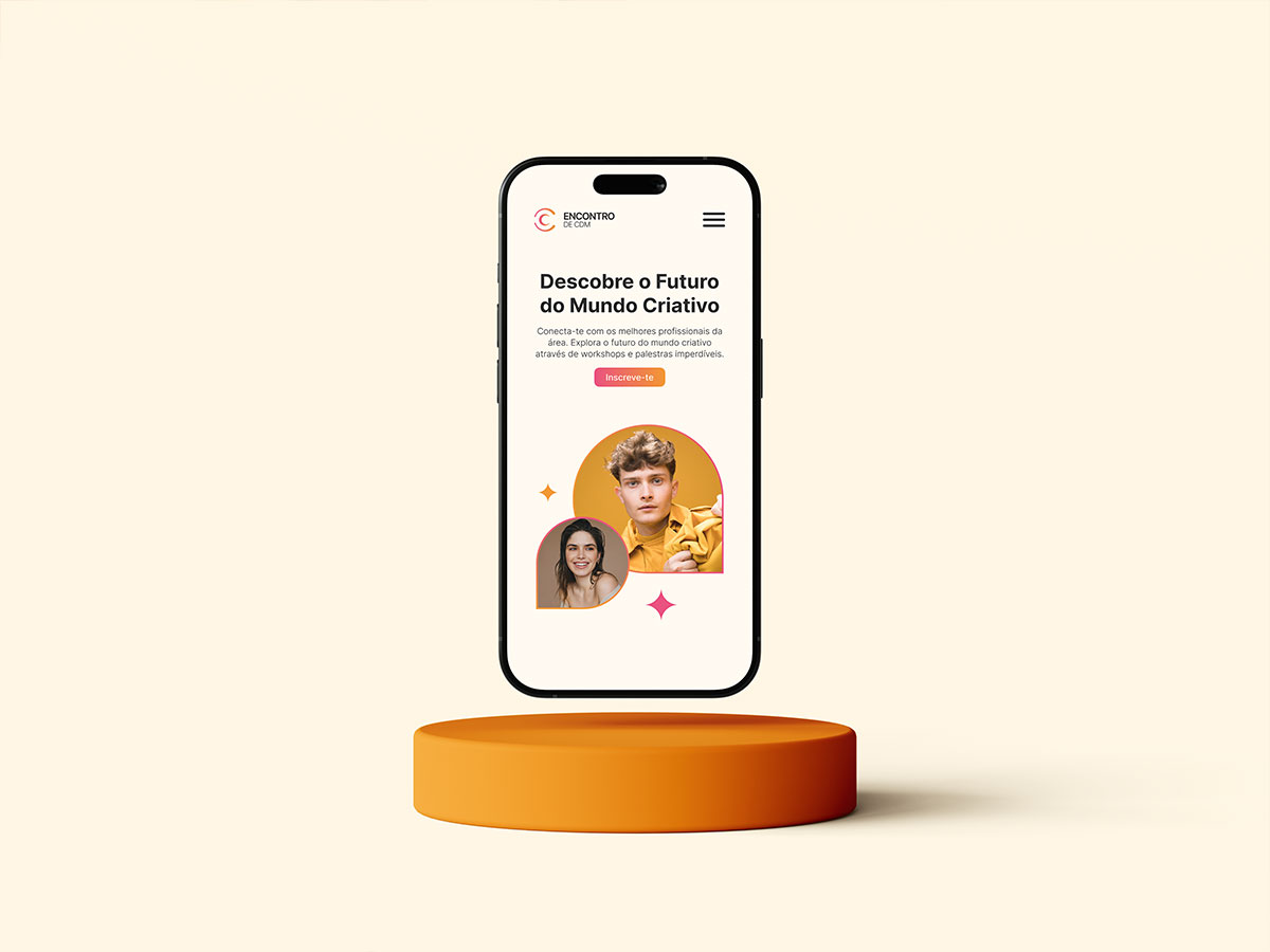 Versão mobile do site do Encontro de Comunicação e Design Multimédia, otimizado para dispositivos móveis.